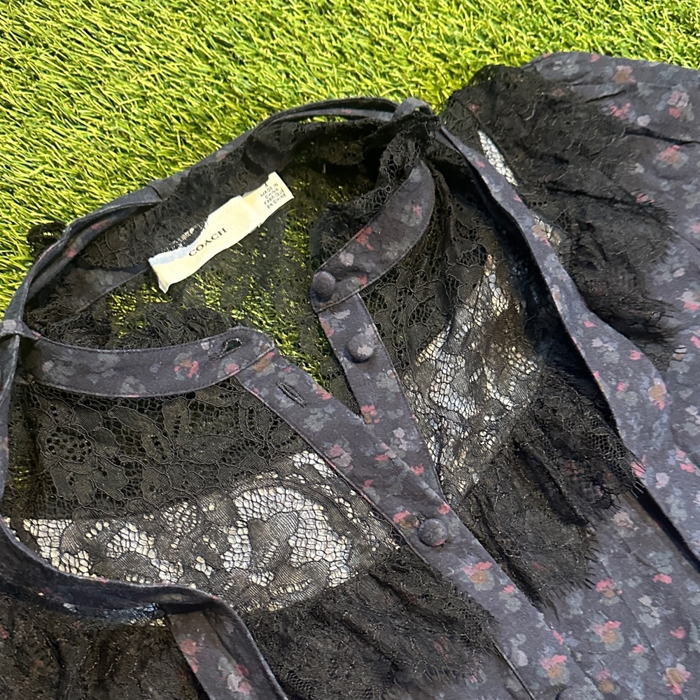 Coach Black Lace Detail Top